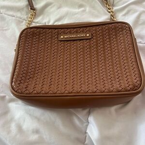 Michael Kors Brown Chevron Crossbody Bag